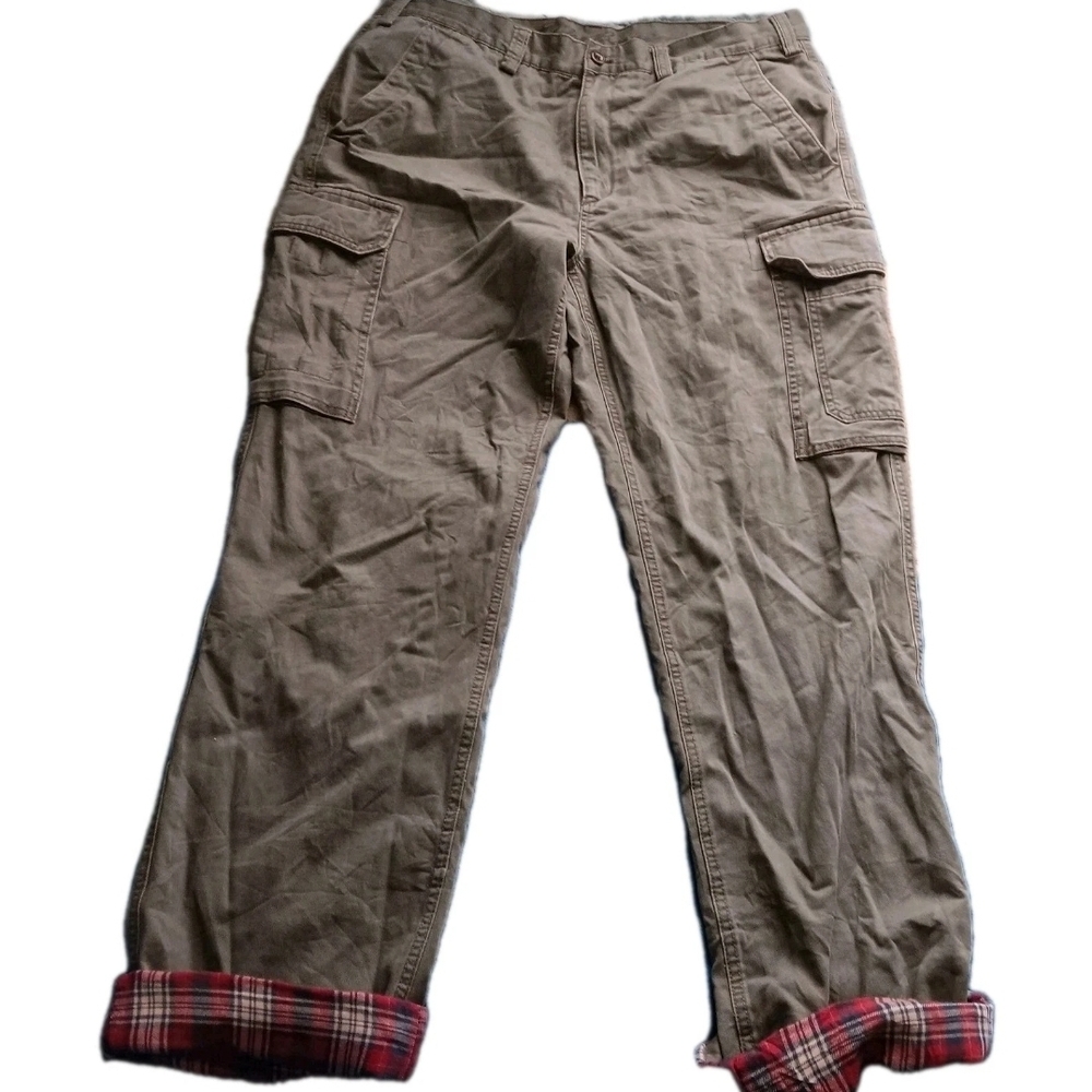 Y2k Eddie Bauer Men's Cargo Plaid Lined Size 38 × 36